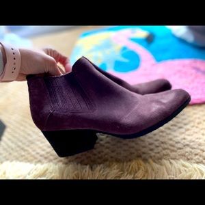 Crown Vintage eggplant color booties in Size 8.5